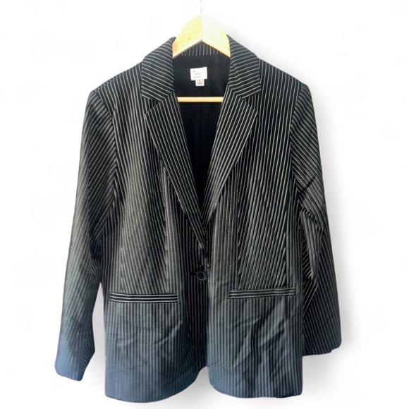 a new day Jackets & Blazers - a new day Black Pinstripe Blazer